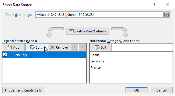 update pie chart automatic